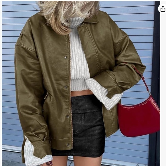 NEW Pretty Garden Vegan Bomber Jacket, L, P1351 - Picture 2 of 7